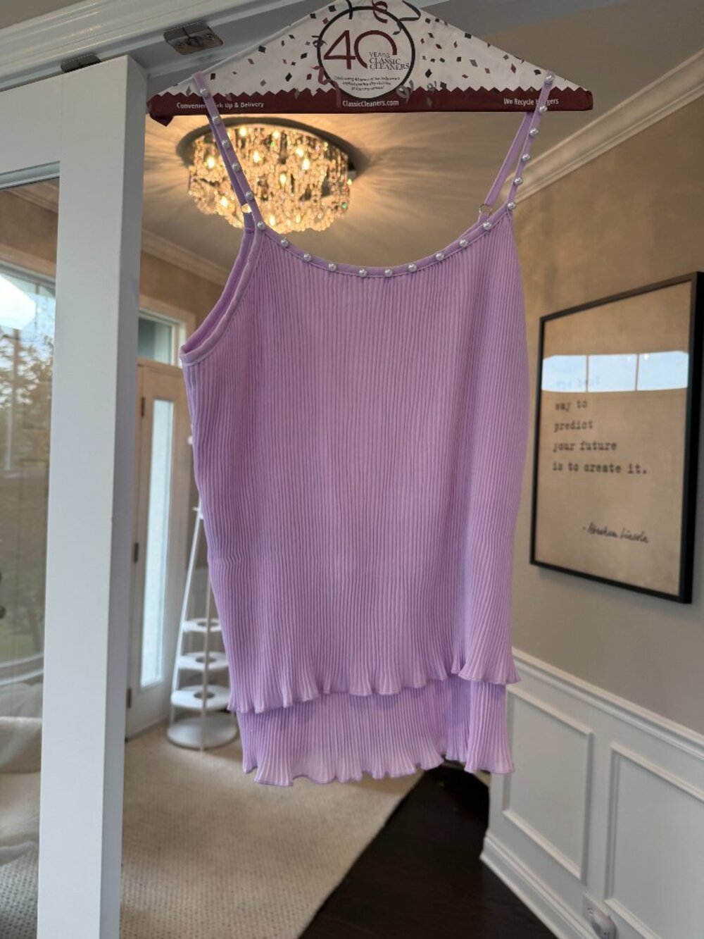 Lilac Pearl Embellished Cami - Women's Small